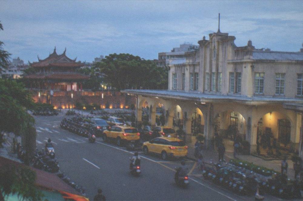 The red brick walls and traditional Chinese pavilion of Chihkan Tower in daylight